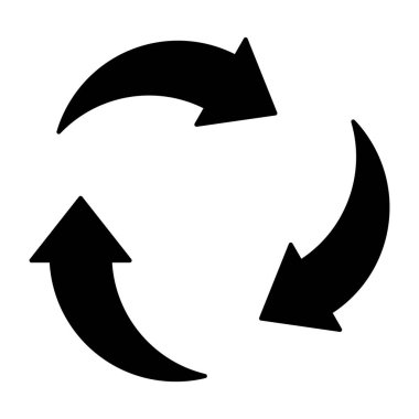Geri dönüşümün kavramsal katı tasarım simgesi