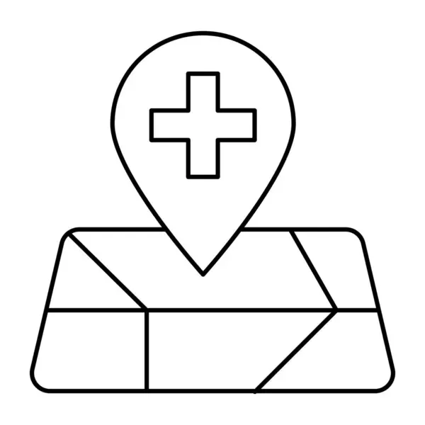 Значок Медичного Розташування Унікальному Дизайні — стоковий вектор