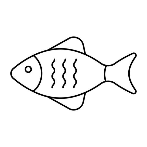 Μια Γραμμική Εικόνα Σχεδίασης Των Ψαριών — Διανυσματικό Αρχείο
