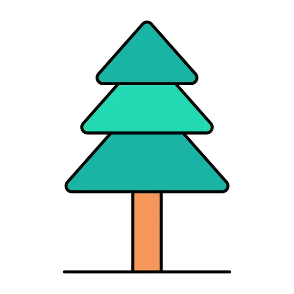 Redigerbar Design Ikon Barrträd — Stock vektor