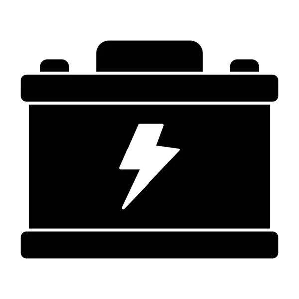 Car Battery Icon Solid Design — Vetor de Stock