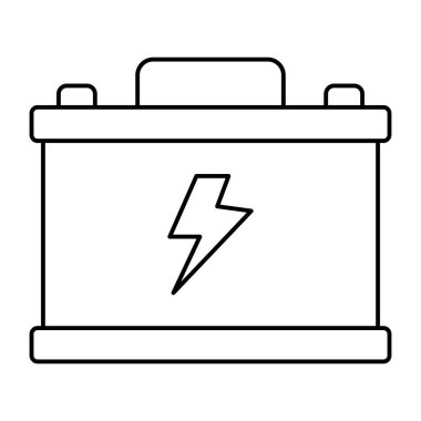 Doğrusal dizaynda araba aküsü simgesi