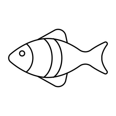Lezzetli deniz ürünleri ikonu, balıkların vektör tasarımı.