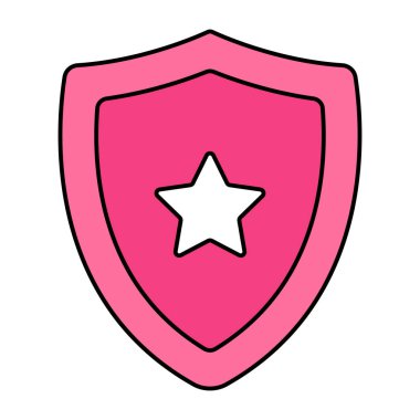 Yıldız kalkanının düzenlenebilir tasarım simgesi