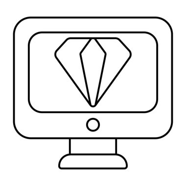 Çevrimiçi elmasın eşsiz tasarım simgesi