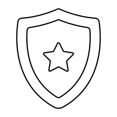 Yıldız kalkanının düzenlenebilir tasarım simgesi