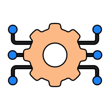 Ağ ayarlarının kavramsal düz tasarım simgesi