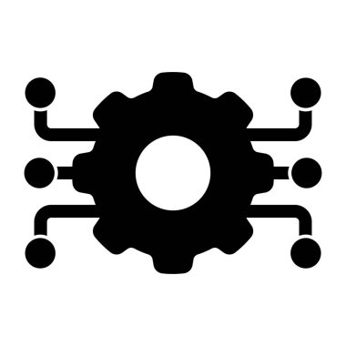 Ağ ayarlarının kavramsal katı tasarım simgesi