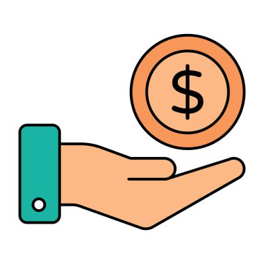 El ile para verme simgesi düz tasarım