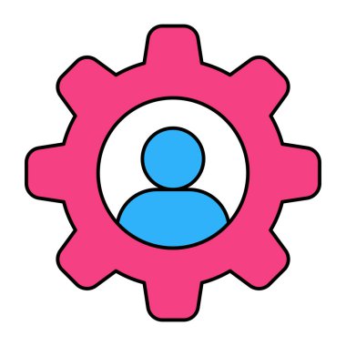 Avatar iç vites, profil yönetiminin düz tasarımı