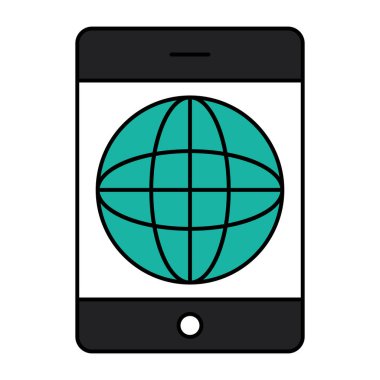 Akıllı telefon görüntüleme mobil tarayıcısı içindeki dünya