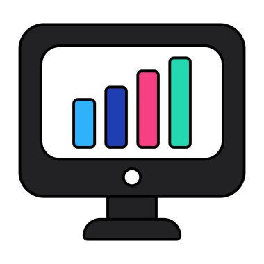 Çevrimiçi veri analizlerinin premium indirme simgesi