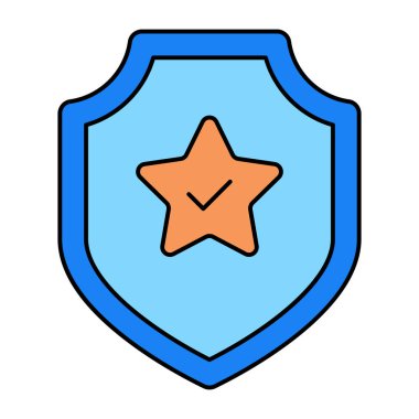 Yıldız kalkanının düzenlenebilir tasarım simgesi