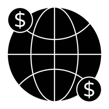 Küresel paranın düzenlenebilir tasarım simgesi