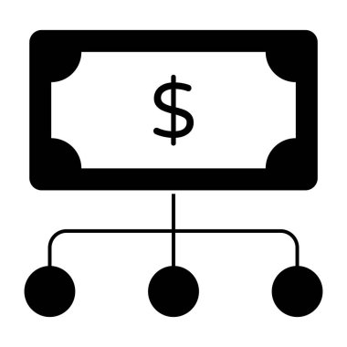 Finansal ağın düzenlenebilir tasarım simgesi