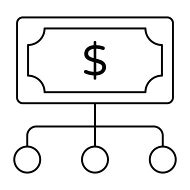 Finansal ağın düzenlenebilir tasarım simgesi