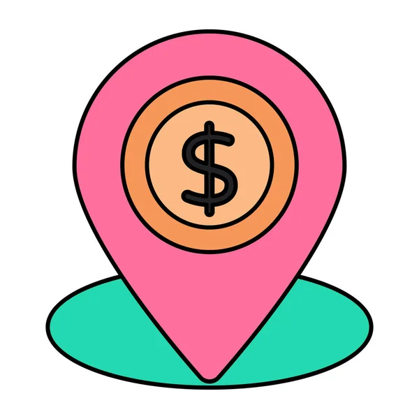 Perfect Design Icon Money Location — стоковый вектор