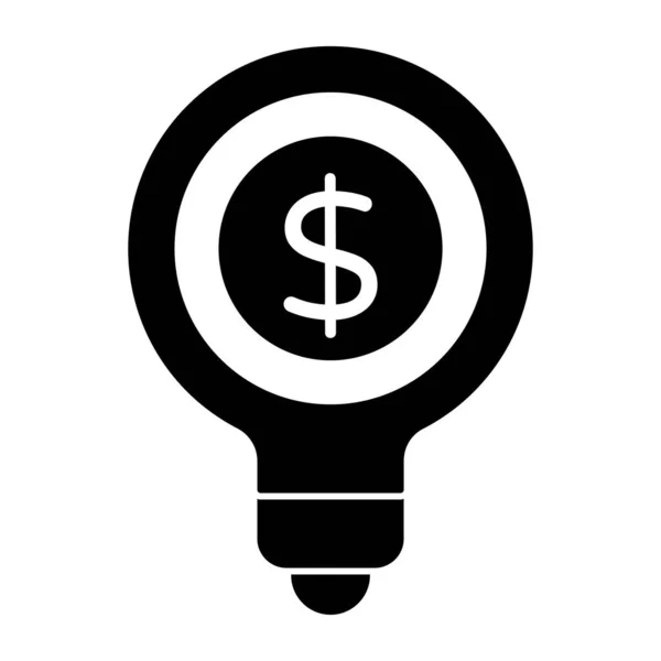 Dollar Light Bulb Showing Concept Financial Idea — Stock Vector