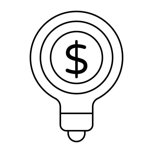 Dollar Light Bulb Showing Concept Financial Idea — Stock Vector