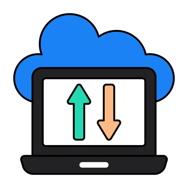 Perfect Design Icon Cloud Data Transfer — Stock Vector