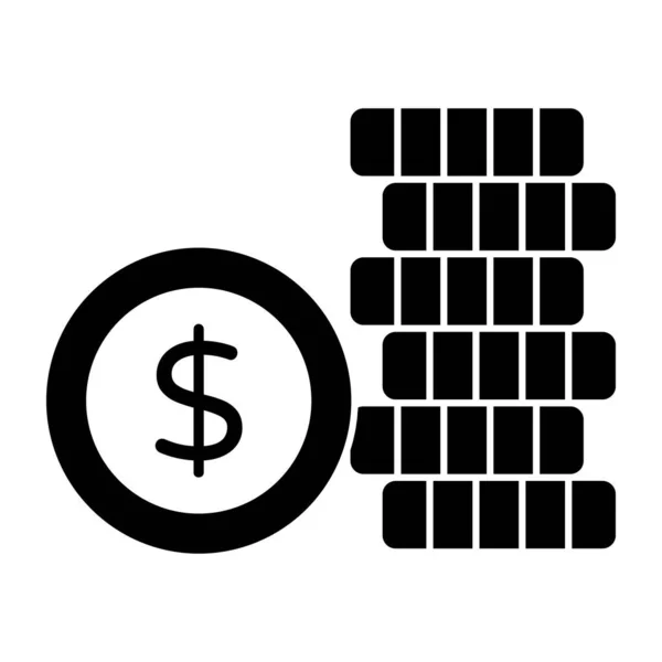 Editable Design Icon Dollar Coins — Stock Vector