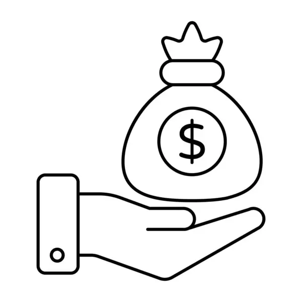 Hand Giving Money Icon Flat Design Donation Concept — Vetor de Stock