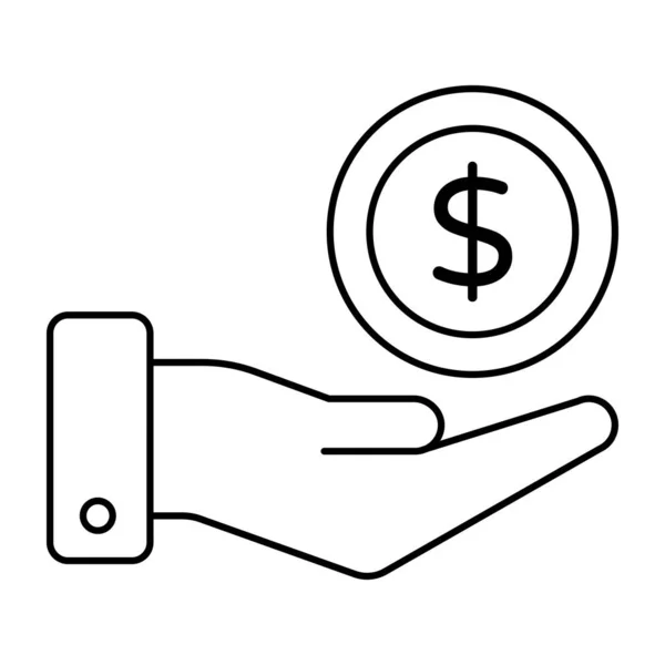Ícone Mão Dando Dinheiro Design Plano — Vetor de Stock