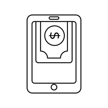 Akıllı telefonun içindeki dolar, cep telefonu parasının simgesi