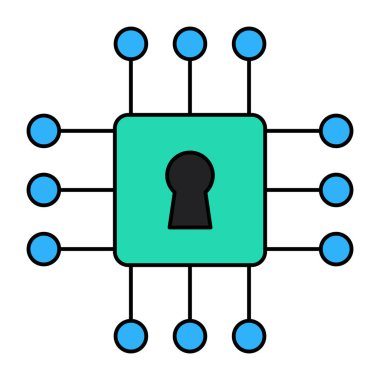        Güvenli mikroçipin mükemmel tasarım vektörü 