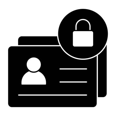 Güvenli kimlik kartının modern tasarım simgesi