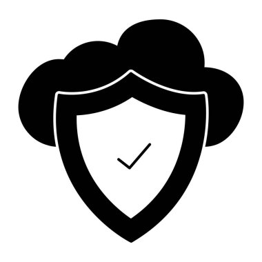 Bulut güvenliğinin düzenlenebilir tasarım simgesi