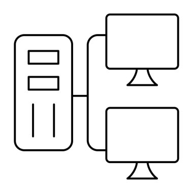 Sunucu ağının yaratıcı tasarım simgesi