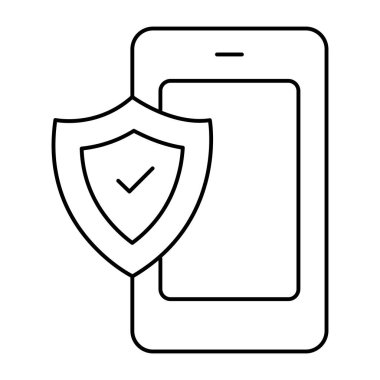 Eşsiz tasarım içerisinde mobil güvenlik simgesi