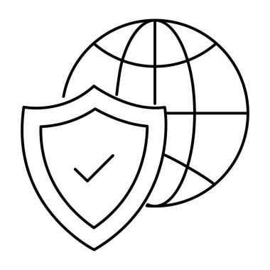 Küresel güvenliğin modern tasarım simgesi