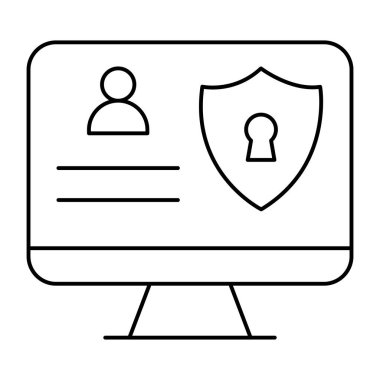 Doğrusal tasarımda çevrimiçi hesap güvenlik simgesi