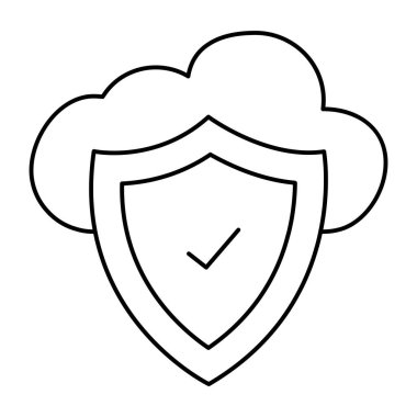 Bulut güvenliğinin düzenlenebilir tasarım simgesi