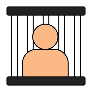 Düz tasarım hapishane ikonu