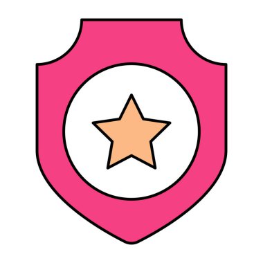 Yıldız kalkanının düzenlenebilir tasarım simgesi