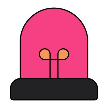 Dönen kırmızı ışık simgesi, sirenin vektör tasarımı