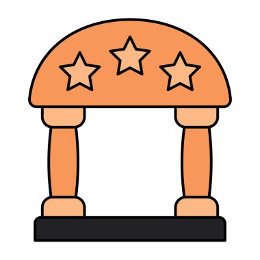 Saray binasının düz tasarım simgesi