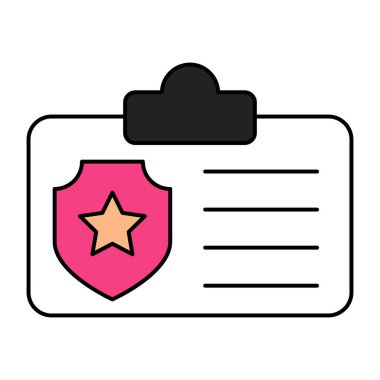 Polis kimlik kartının mükemmel tasarım simgesi