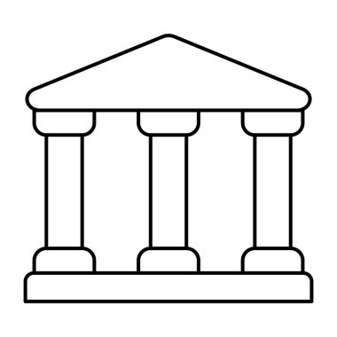 Mahkeme binasının doğrusal tasarım simgesi