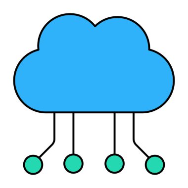 Bulut ağının düzenlenebilir tasarım simgesi