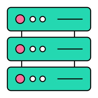 Veri sunucu rafının bir simge tasarımı