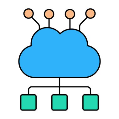 Bulut ağının düzenlenebilir tasarım simgesi