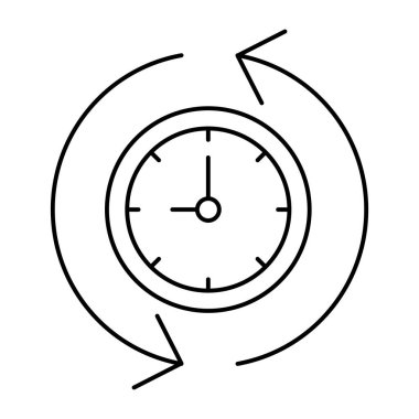 Zaman güncellemesinin kavramsal doğrusal tasarım simgesi