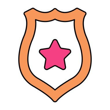 Yıldız kalkanının düzenlenebilir tasarım simgesi