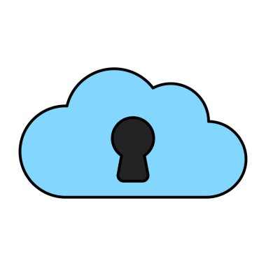 Bulut erişiminin kavramsal düz tasarım simgesi