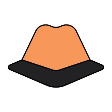 Kovboy şapkasının düz tasarım simgesi.