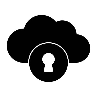 Bulut güvenliğinin kavramsal katı tasarım simgesi